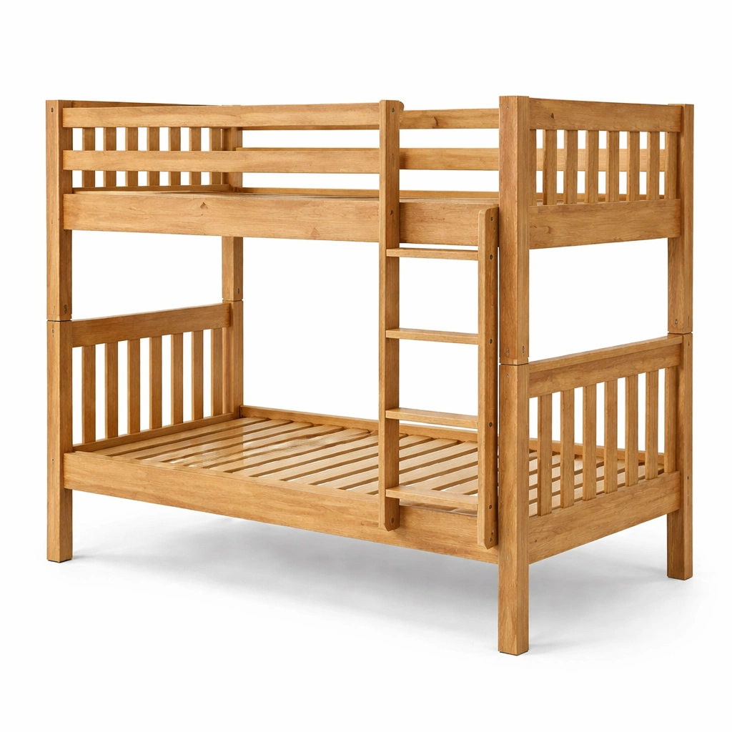 litera de madera maciza con escalera lateral-dwellirae